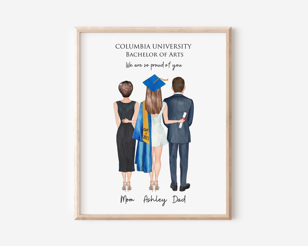 Personalized Graduation Family Portrait Graduation Gift for - Etsy