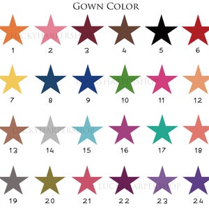 Pode incluir: Um gr&aacute;fico de 24 cores diferentes exibidas como estrelas. As cores est&atilde;o dispostas em quatro linhas de seis estrelas cada. As cores incluem vermelho, laranja, amarelo, verde, azul, roxo, marrom, cinza, rosa e turquesa.