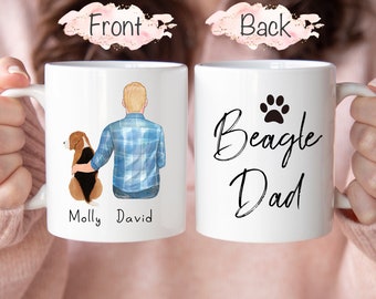 Beagle Dad Mug, Personalized Beagle Mug, Beagle Gifts, Beagle Dad Gift, Beagle Lover Mug, Beagle Owner Gift, Personalized Dog Mug