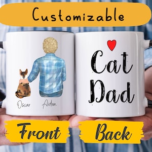 Caneca personalizada para pai gato, presente para pai gato, caneca para pai gato, presente para pai gato, presente para pai gato, caneca para amante de gatos, presente para amante de gatos, xícara para pai gato