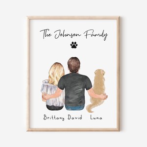 Custom Digital Family Portrait with Pets, Dog Family Portrait, Cat Family Portrait, Personalized Dog Family Gift, Personalized Pets Portrait