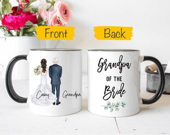 Caneca do avô da noiva, presente personalizado do avô da noiva, caneca de casamento do avô, presente de casamento para o avô, presentes para o avô