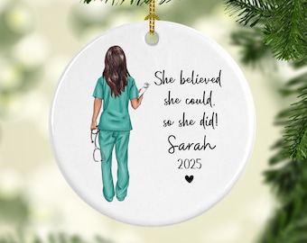 Custom Nurse Ornament, Nurse Christmas Ornament, Nurse Graduation Ornament, RN Gift, Nursing Graduation Gift, New Nurse Gift,Graduation Gift