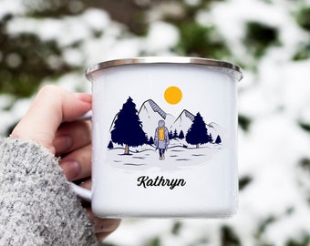 Mountain Girl Camp Mug, Best Friends Hiking Mug, Camp Mug, Camping Mug, Hiker Gift, Campfire Mug, Friends Adventure Mug, Camping Gift