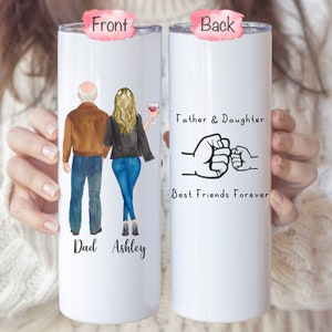Father Daughter 20oz Skinny Tumbler, Father Birthday Tumbler, Personalized Dad Tumbler, Father&#39;s Day Tumbler, Fathers Day Travel Mug