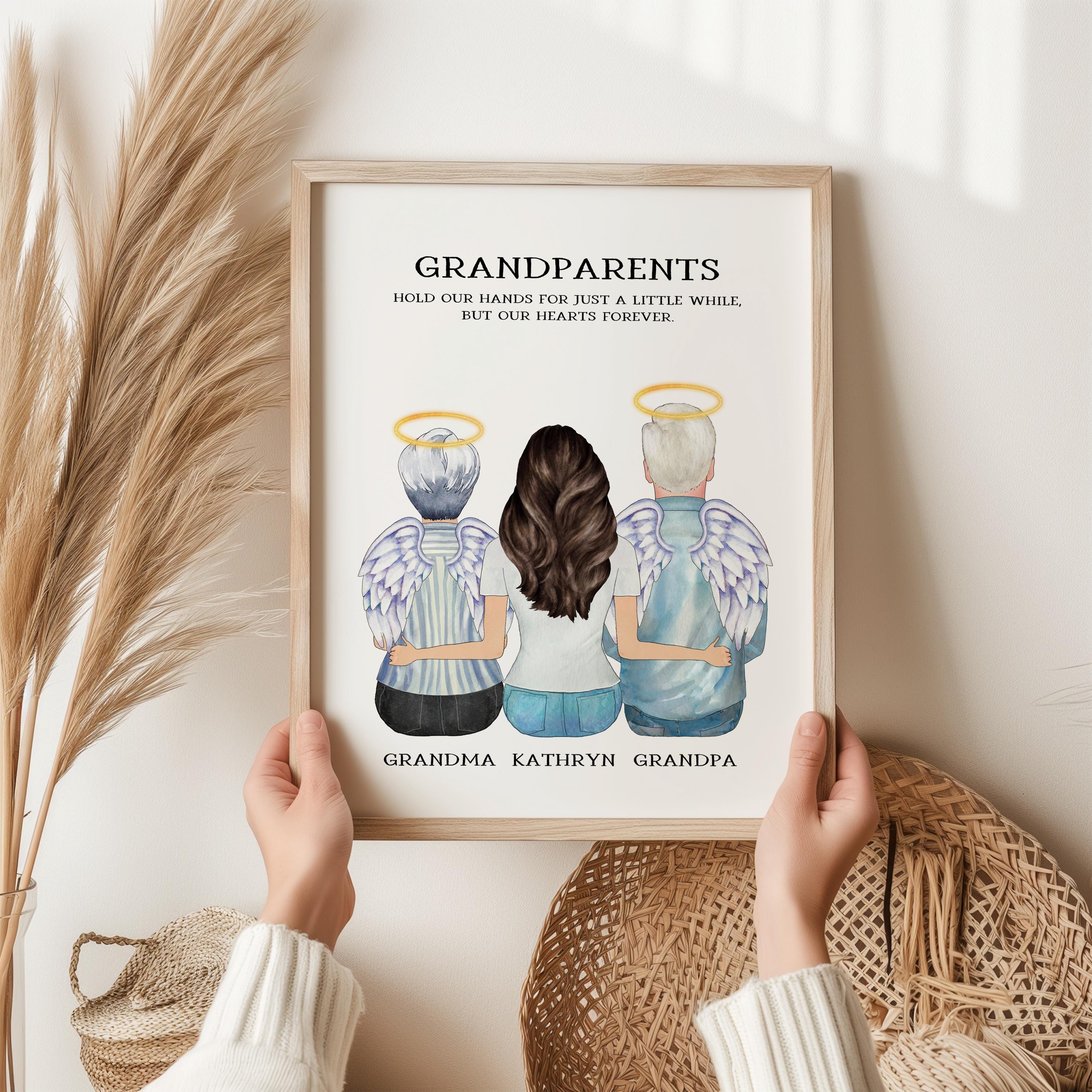 Personalized Grandparents Memorial Portrait, Grandparents Portrait