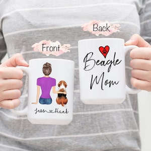 Beagle Mom Mug, Personalized Beagle Mug, Beagle Gifts, Beagle Dog Mom Mug, Beagle Lover Mug, Beagle Owner Gift, Personalized Dog Mug