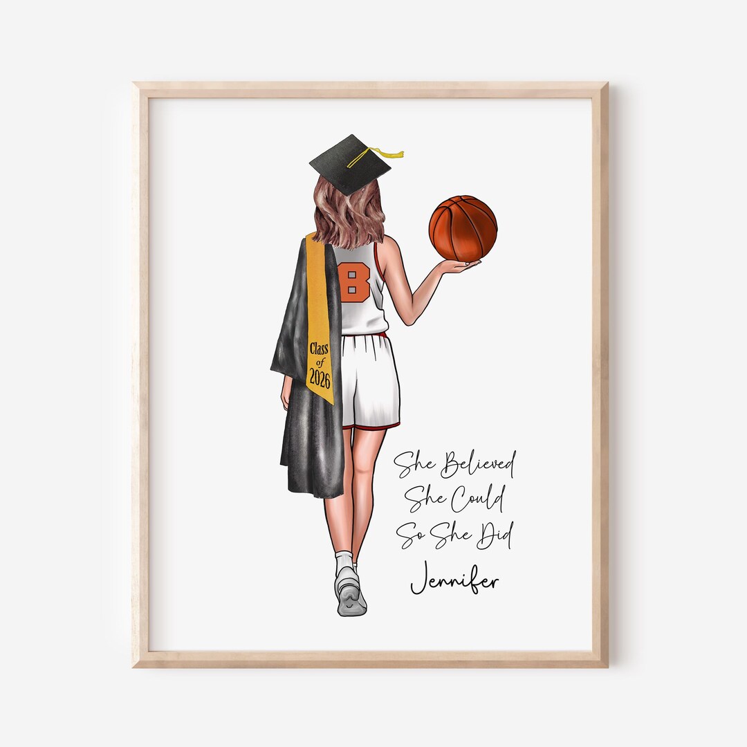 Personalized Basketball Graduation Print, Basketball Graduation ...