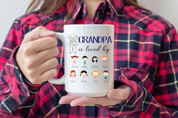 Grandpa Mug, This Grandpa is Loved By, Personalized Grandpa Gift, Grandpa Coffee Mug, Custom Grandpa Mug, Personalized with Grand kids Names
