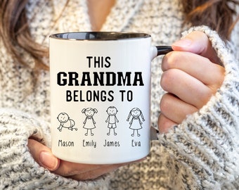 Tazza della nonna, questa nonna appartiene a, tazza con nome personalizzato, tazza da caffè della nonna, tazza personalizzata della nonna, tazza personalizzata della nonna, tazza della nonna