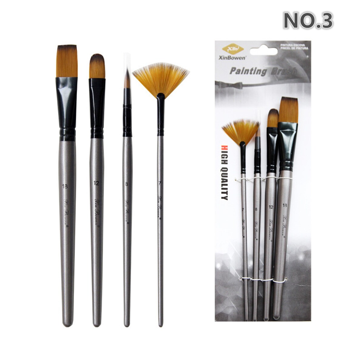 Silver Paint Brushes Set 3 sets of 12 sizes Professional Fine Etsy
