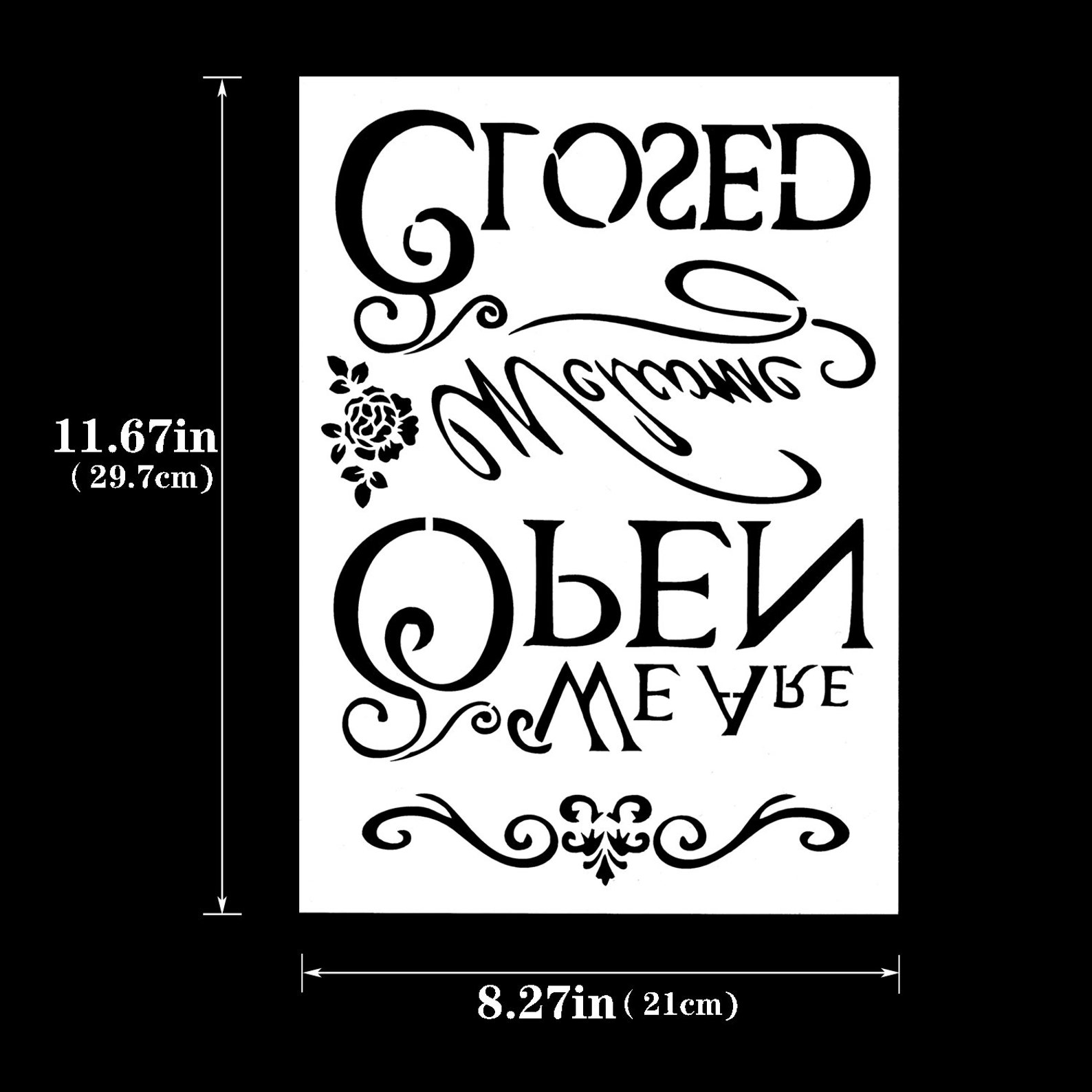 Open&closed Stencil Template Reusable Walls Stencilpainting Etsy