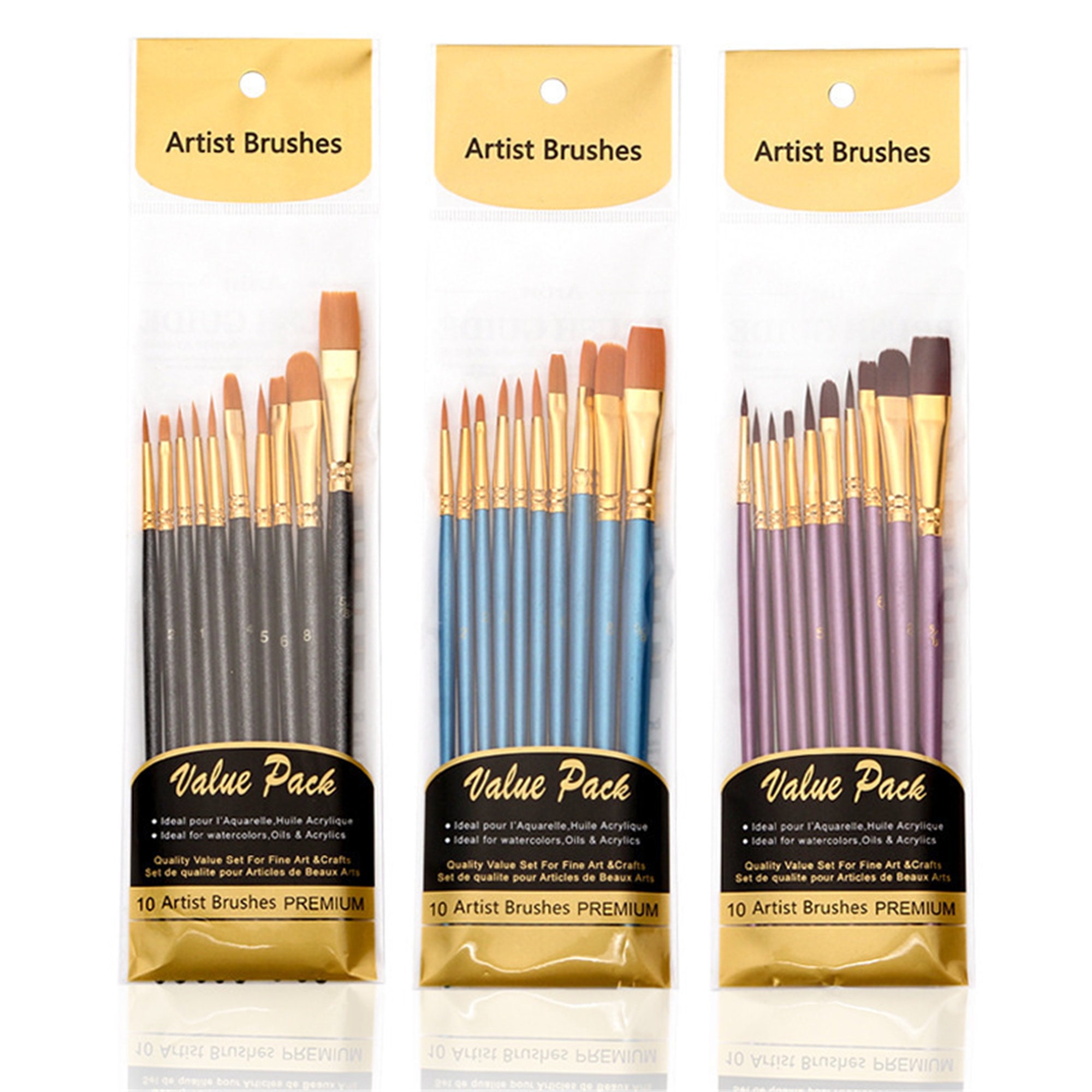 Paint Brushes Set 3 sets of 10 sizes Professional Fine Tip Etsy