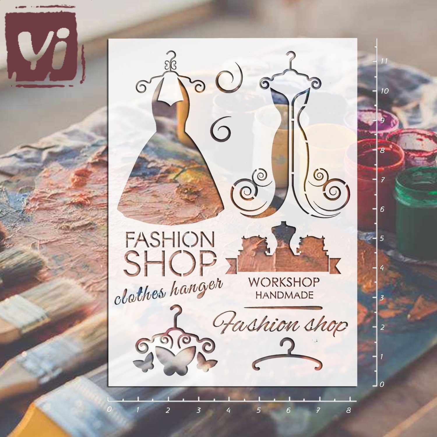 Fashion Shop Stencil Template Reusable Walls Etsy