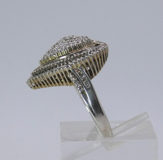Vintage Sterling Silver with Goldplate & Diamond … - image 3