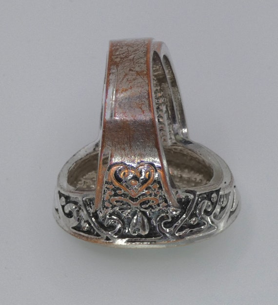 Vintage Silver over Copper Statement Ring - image 4