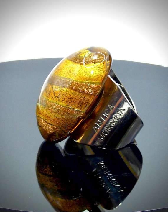 Bague Ancienne Antica Murrina Venizia - Perles, Plastique, Zircon, Taille 30 Mm, Occasion Avec écrin