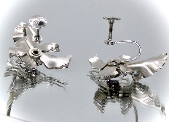 Vintage Silver  Bugsby & Niles 1950 Screwback Ear… - image 6