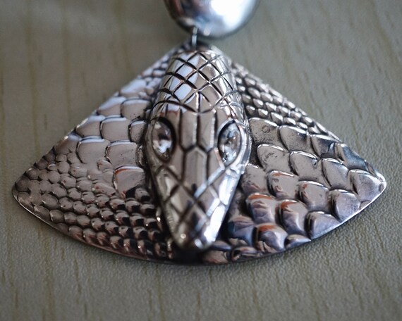 Vintage Snake Silver Brooch/Pin & Earrings - image 10