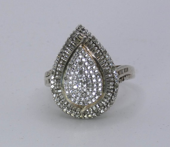 Vintage Sterling Silver with Goldplate & Diamond … - image 2