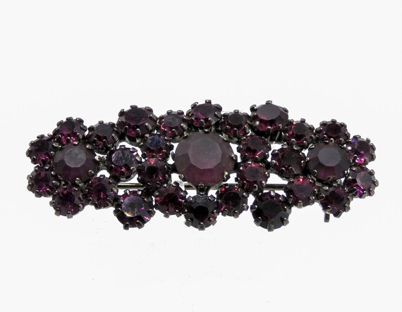 1950’s Vintage Purple Rhinestone Brooch - image 7