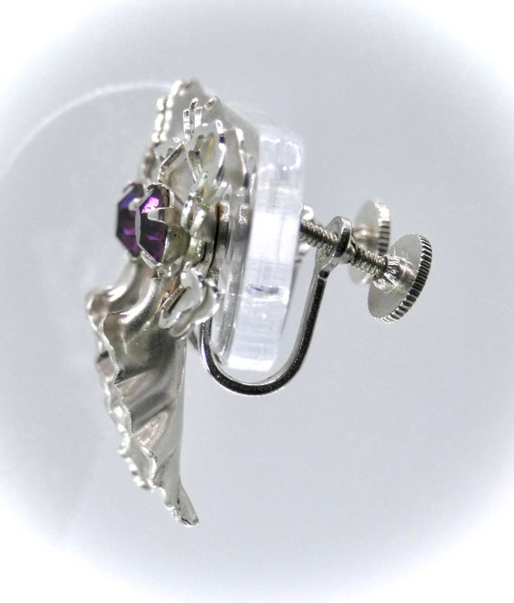 Vintage Silver  Bugsby & Niles 1950 Screwback Ear… - image 2