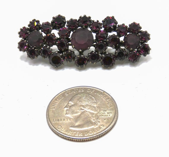 1950’s Vintage Purple Rhinestone Brooch - image 6