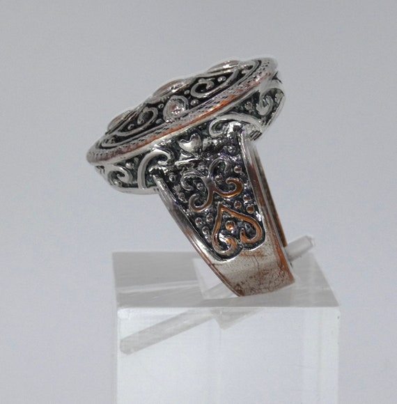 Vintage Silver over Copper Statement Ring - image 2