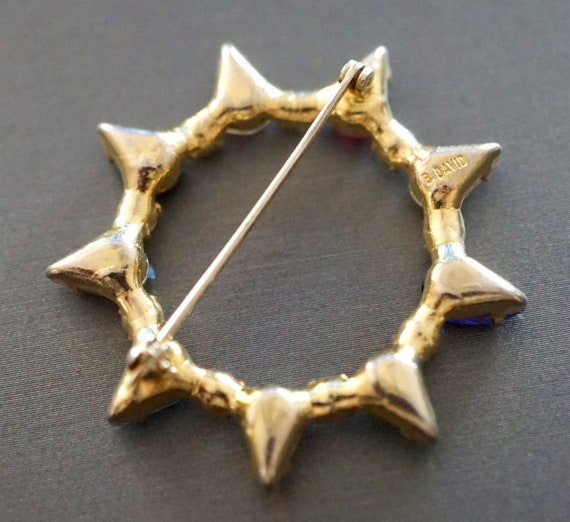 Vintage 1960s B David Crystal Brooch with Multipl… - image 4