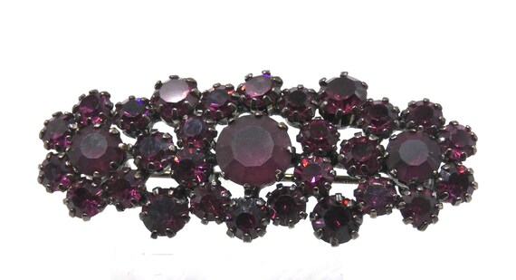 1950’s Vintage Purple Rhinestone Brooch - image 2