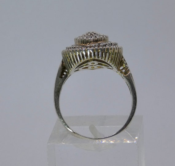 Vintage Sterling Silver with Goldplate & Diamond … - image 4