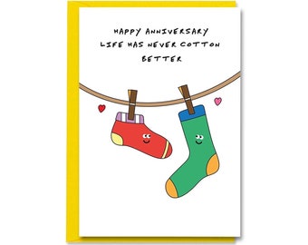 Cotton Anniversary Card For Husband, Wife, Couple, Parents - Life Has Never Cotton Better