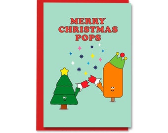 Merry Christmas Pops Card, Cute Funny Christmas Cracker Card For Pops, A6 Card
