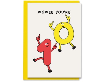 Carte du 10e anniversaire, Wowee You’re Ten, Cute Funny Age 10 Card, Garçon, Fille, Fils, Fille, Petit-fils, Petite-fille Joyeux dixième anniversaire