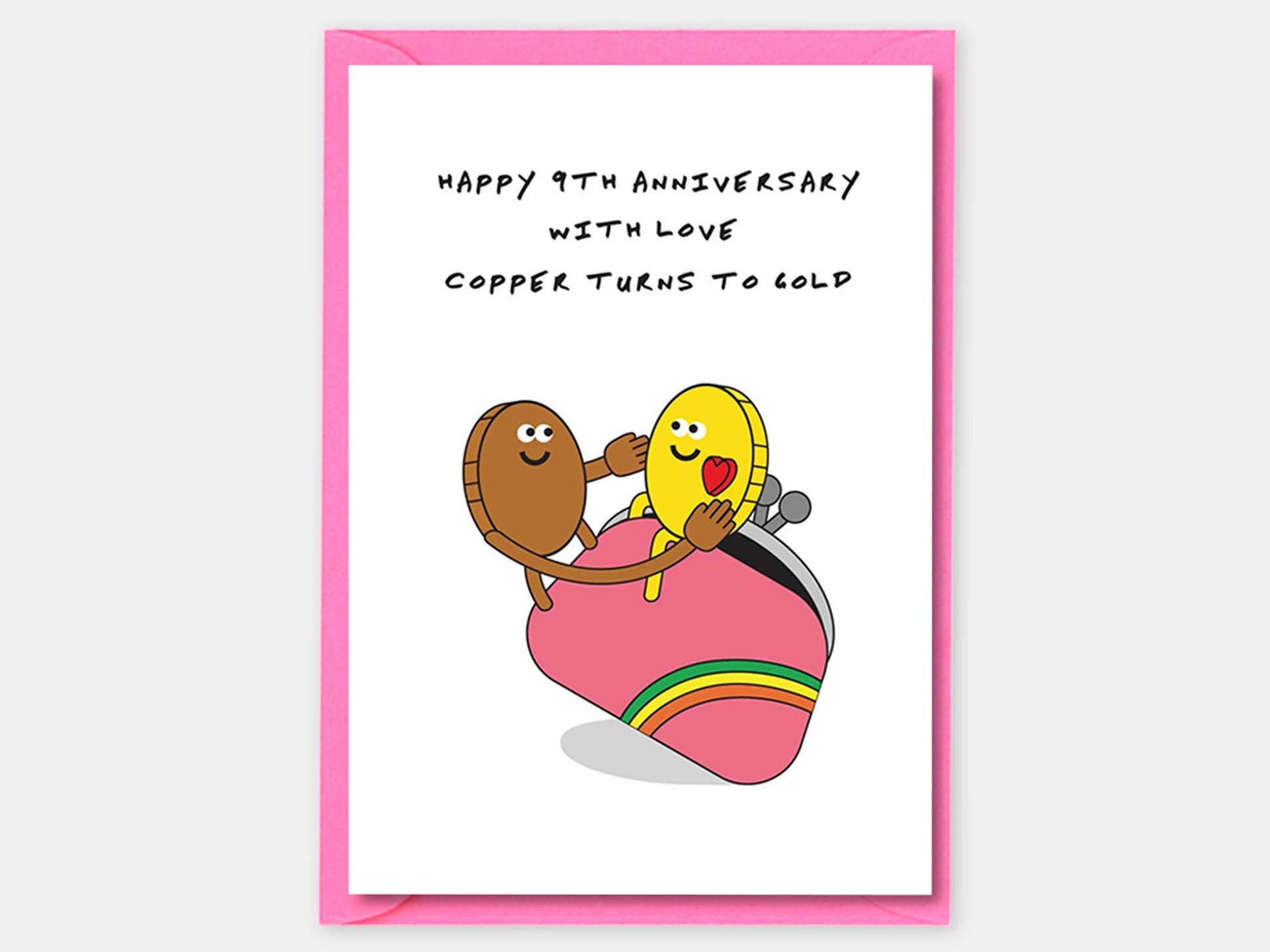 9th Anniversary Card Copper Anniversary Card Funny Ninth 9 - Etsy 9th Anniversary Card Copper Anniversary Card Funny Ninth 9 - Etsy
