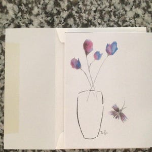 Aquarelle abstraite en carton, 8 cartes et 9 enveloppes.