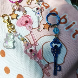 Sailor wand keychain, Japanese anime, Sailor Moon, acrylic with glitter, anime gift, anime keychain, epoxy resin keychain, handmade