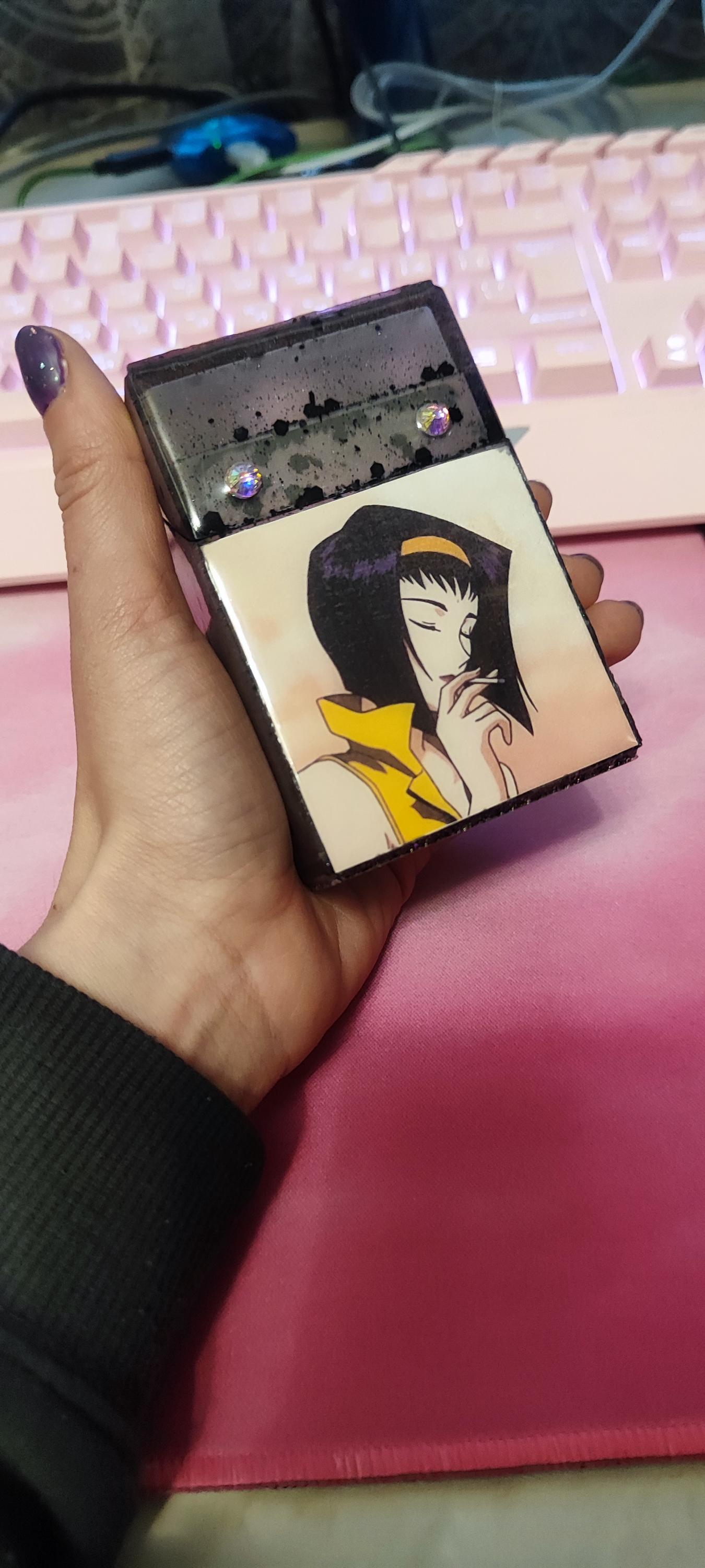 Pre-order! Anime Style Cigarette Case, Smoker's Gift, Kawaii Aesthetics,  Glitter Cigarette Case, Gift Idea, Mouthpiece