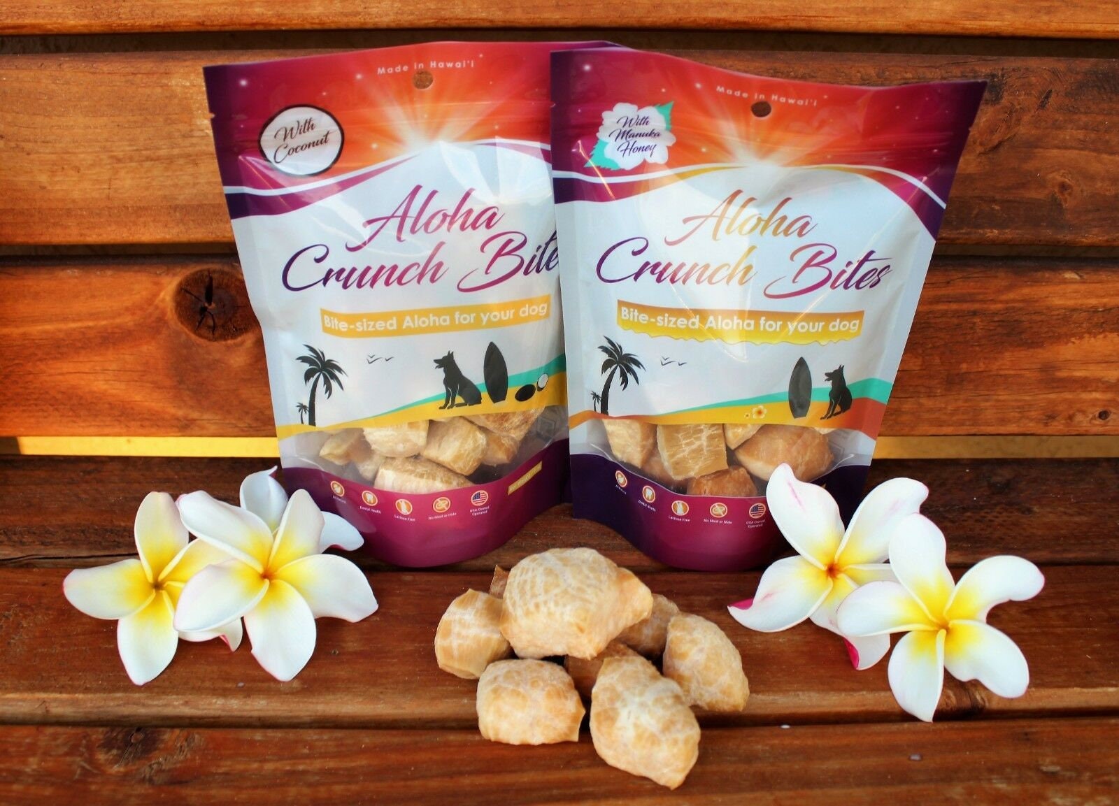 2 Pack of Aloha Crunch Bites. Churpi Yak Himalayan Puffs Infused with Organic Coconut or Manuka Honey!
