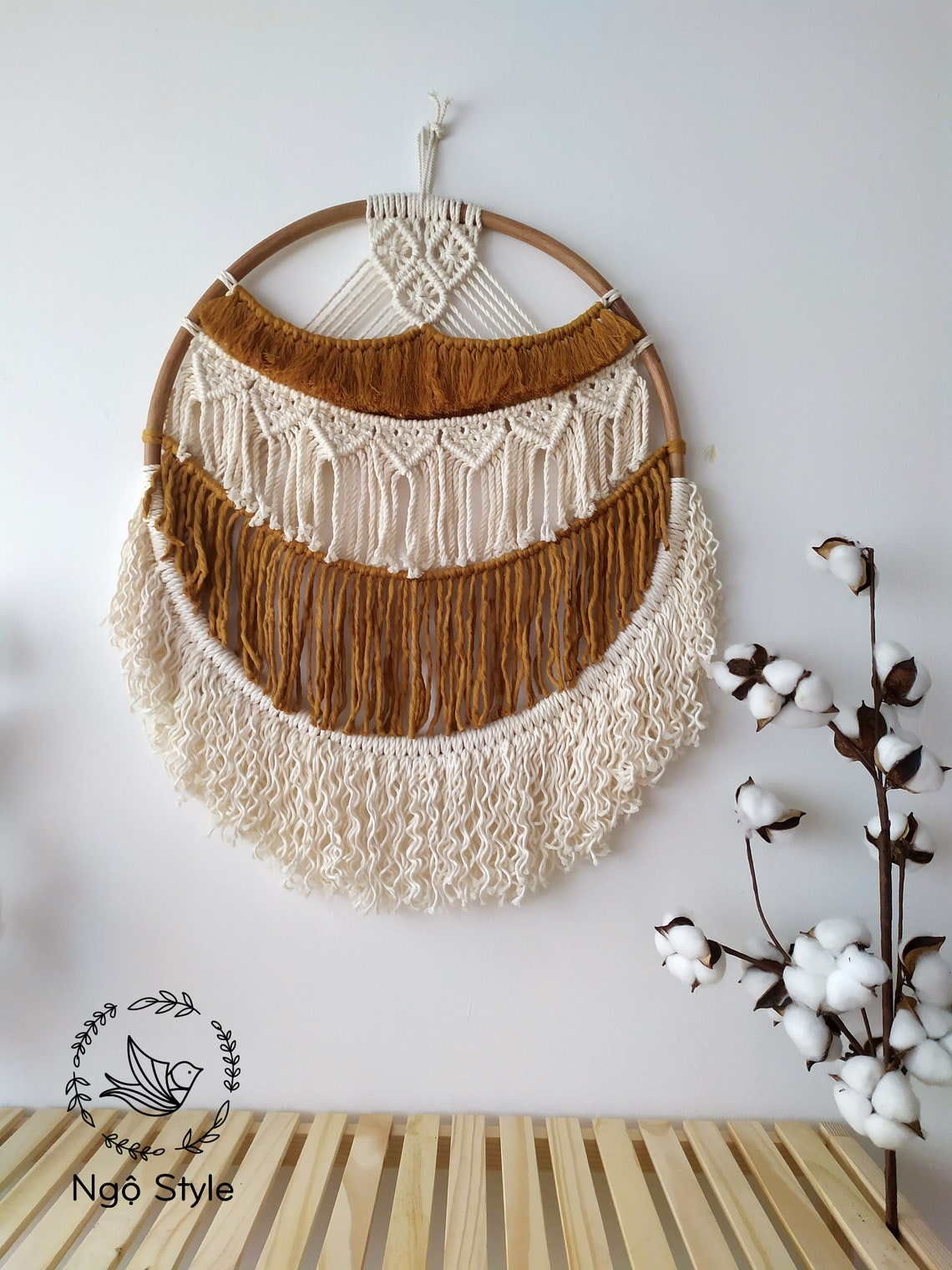 Macrame círculo pared colgante / decoración de pared circular | Etsy