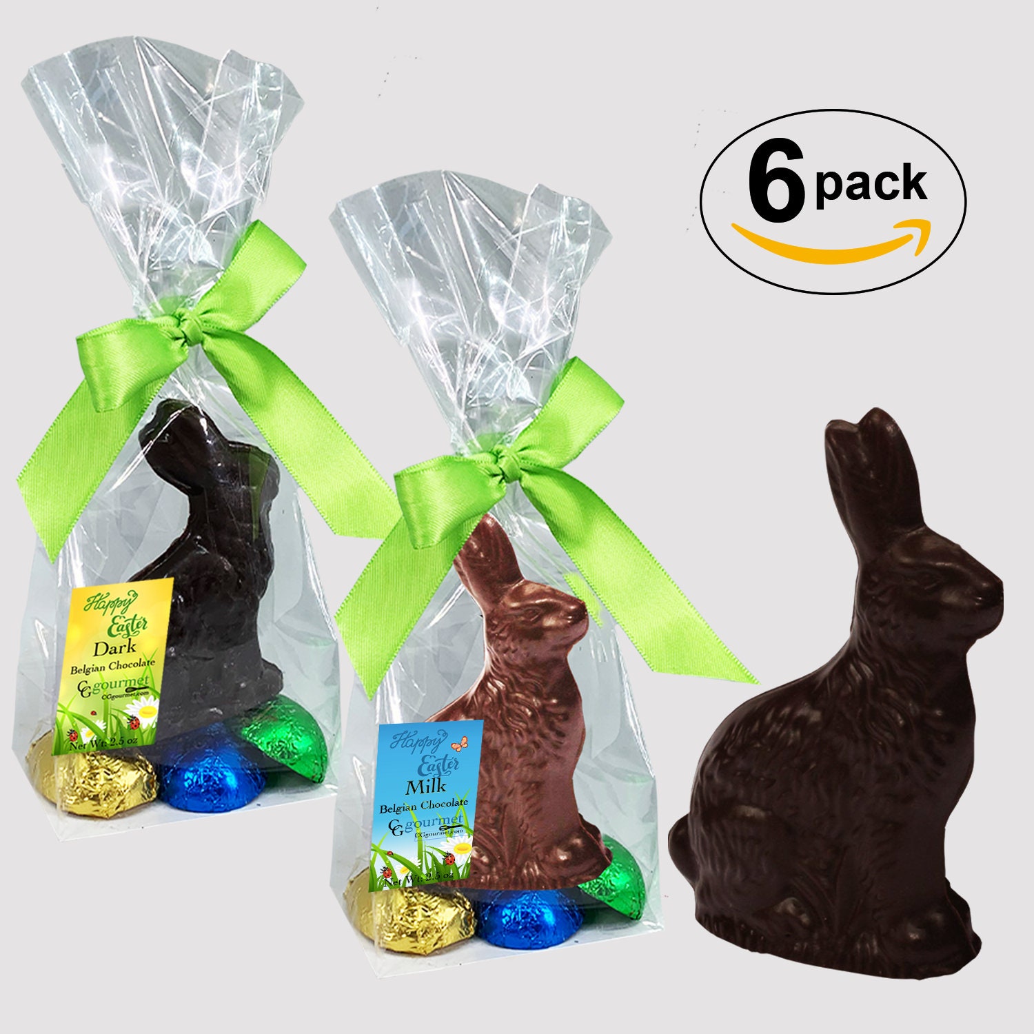 Easter Gourmet Chocolate Bunny 6pack Milk and Dark 3D Etsy
