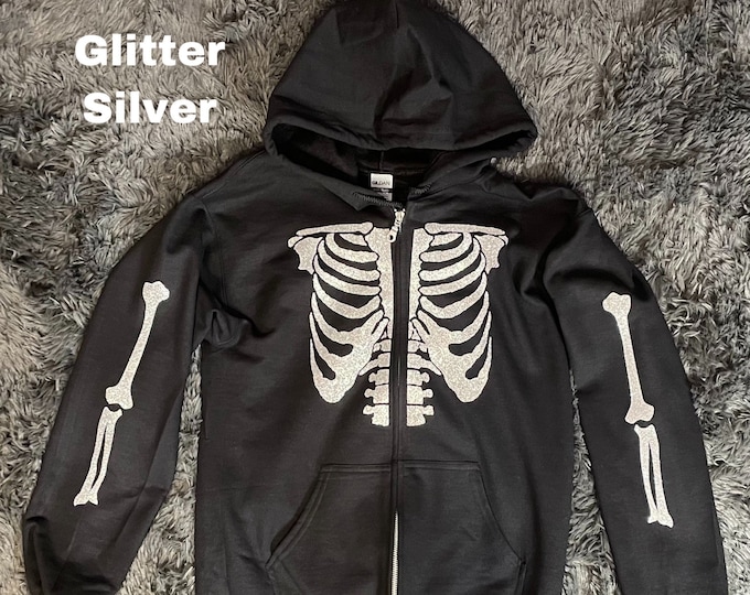 Custom Skeleton Zip up Hoodie Etsy