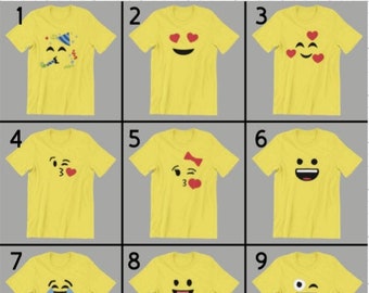 Personalized Cute Emoji Birthday Shirt, Emoji Party Theme Shirt, It's My Birthday Emoji Shirt