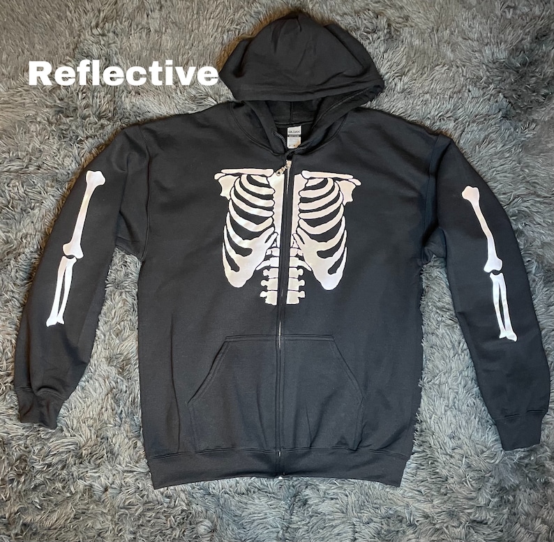 Custom Skeleton Zip up Hoodie Etsy