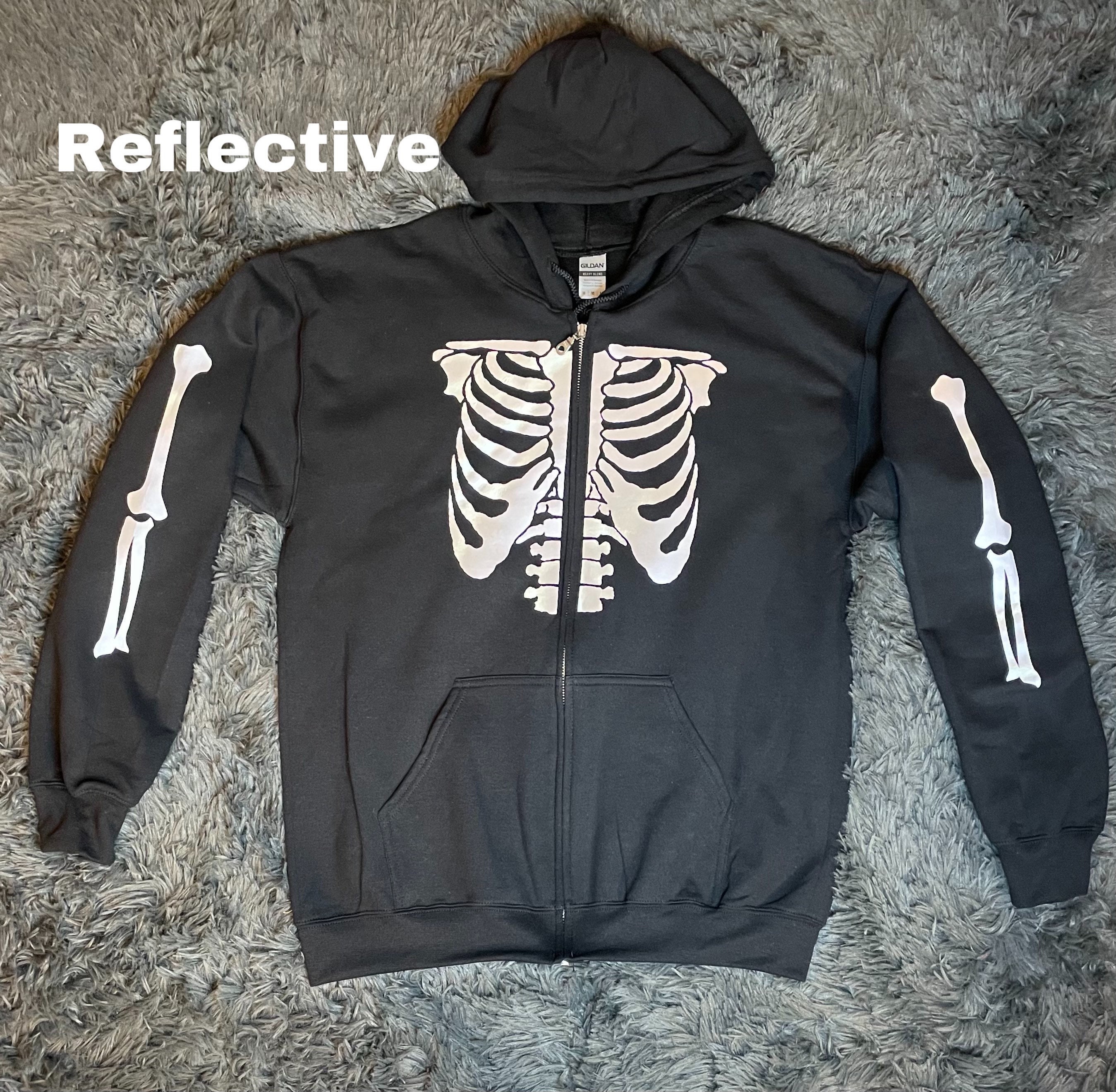 Custom Skeleton Zip Up Hoodie | Etsy