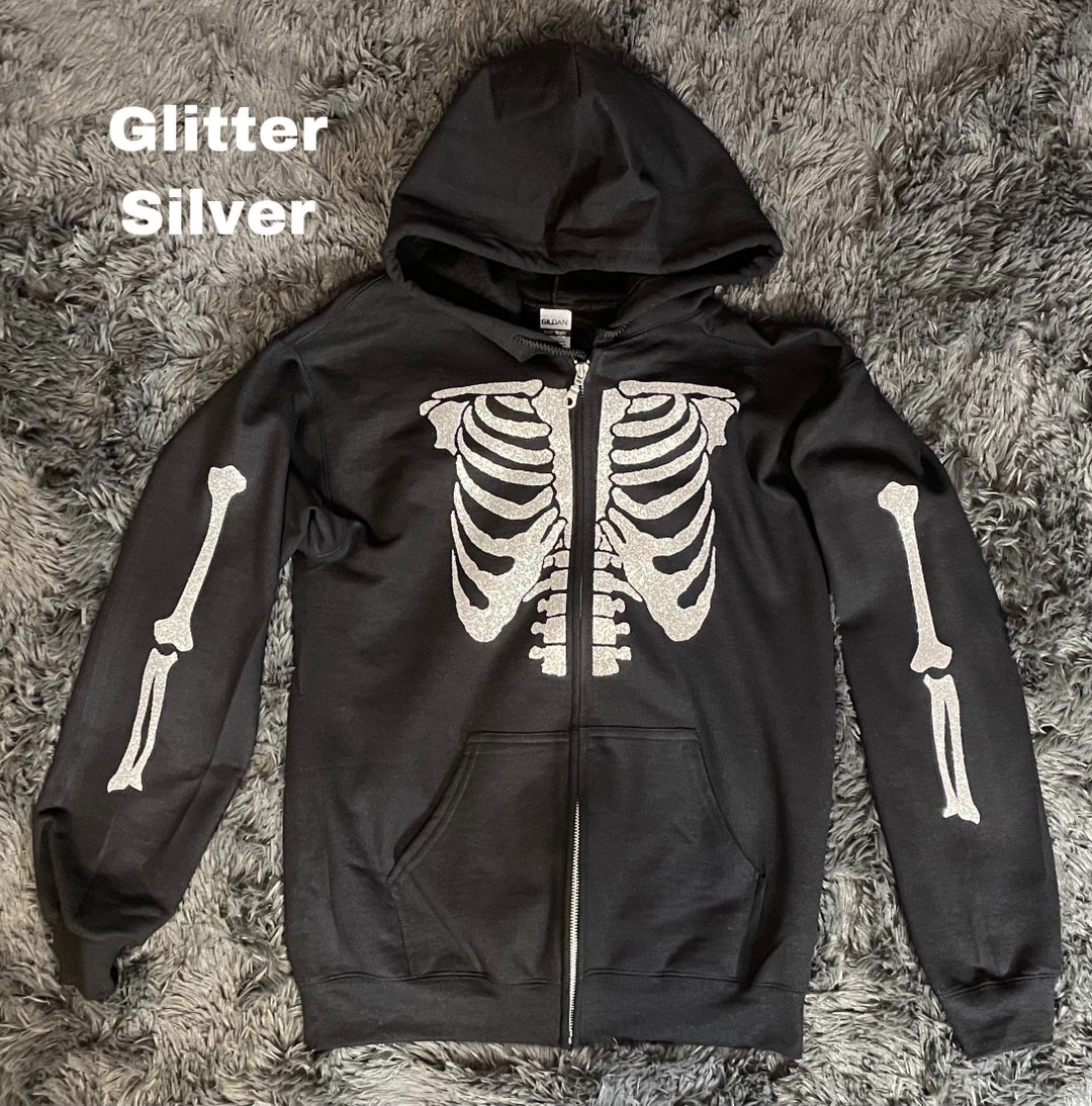 Glitter skeleton hoodie shop