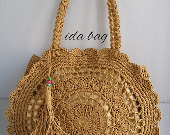 Bolso de hombro de paja, bolso de paja de verano bohemio, bolso tote de mimbre, bolso bohemio, bolsa, bolso de verano para mujer, bolso redondo de paja, el mejor regalo para mujeres