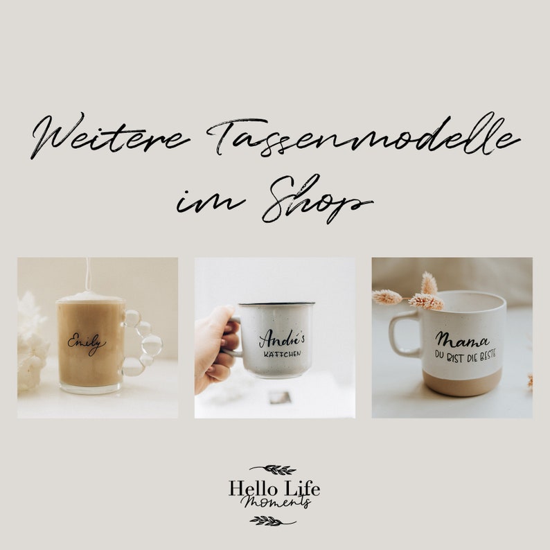 Keramik Tasse personalisiert mit Lettering Wunschtext individuell Kaffeetasse Teetasse Muttertag Geschenk Geburtstag Bild 10