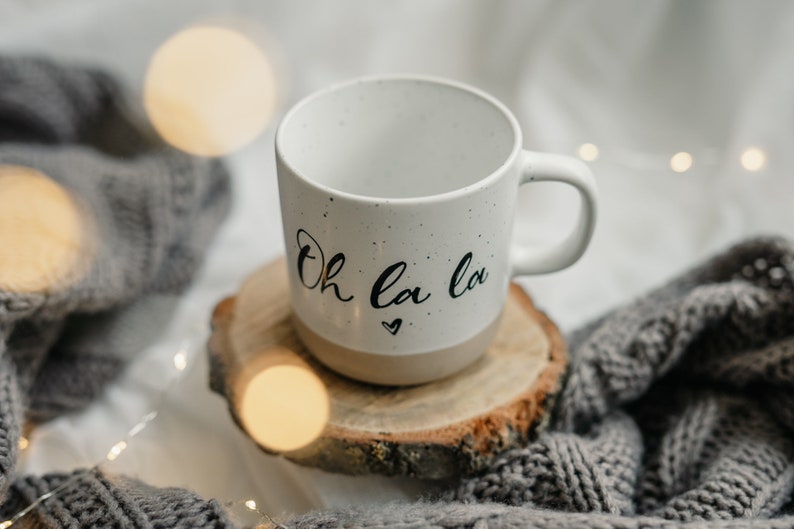 Keramik Tasse personalisiert mit Lettering Wunschtext individuell Kaffeetasse Teetasse Muttertag Geschenk Geburtstag Bild 6