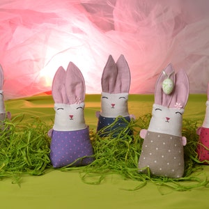 Toy bunny, it is a soft toy, which is a natural cloth, linen bunny toy, white linen, color linen